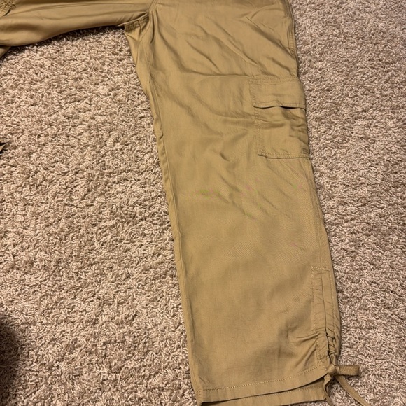NWT 151 One Five One Khaki Cargo Pants Sz Medium  Tie Ankles 100% Lyocell - Picture 6 of 7